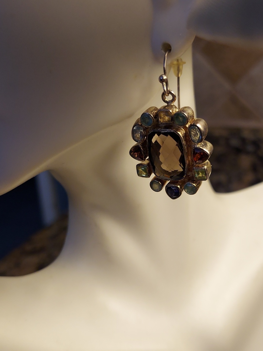 FINAL SALE sterling silver smokey quartz earrings